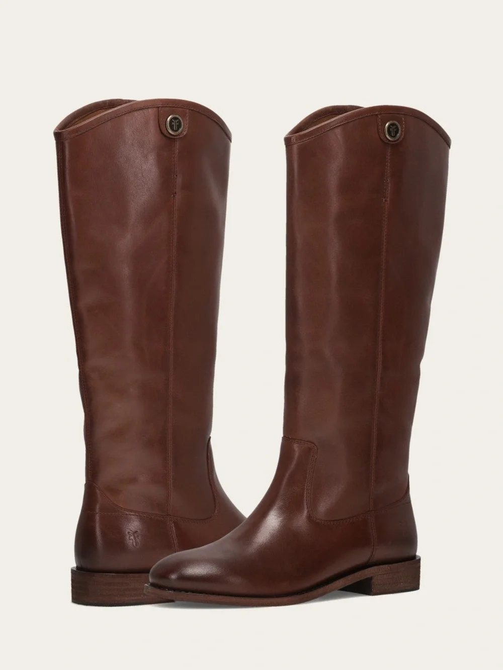Frye Tall  Mellissa Leather  Boots - Chestnut Brown